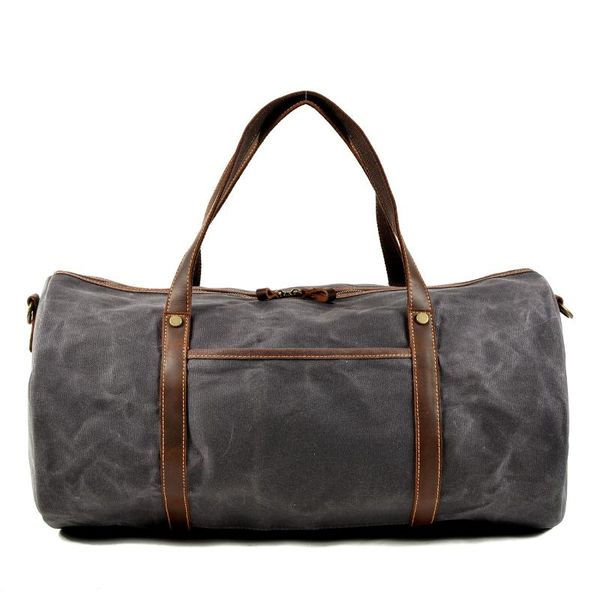 

retro men's travel bag canvas with leather large-capacity luggage portable waterproof business duffel red bags