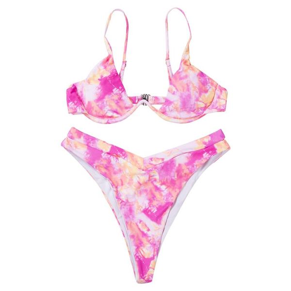 

women's swimwear 2021 women lady gradient padded bra bikini set swimsuit casual bandage push-up beachwear bathing suit biquini, White;black