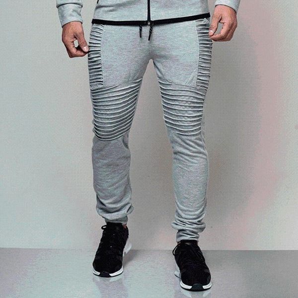 

men's red black light gray tight sports trousers jogging homme pantalon hip hop striped frills casual spring pants