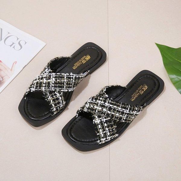 

women slippers summer bling crystal slip on ladies sandals light platform wedge shoes woman fashion casual female beach, Black
