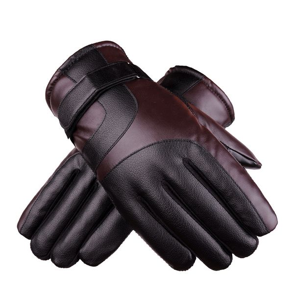 

keep warm touch screen wind-proof thickened five fingers gloves, Blue;gray