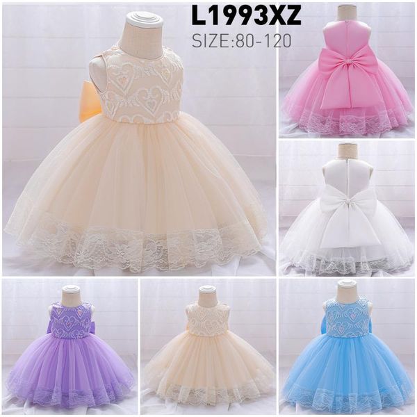 

girl's dresses plbbfz white pink infant child dress 1st birthday for baby girl clothes big bow princess baptism party flower, Red;yellow