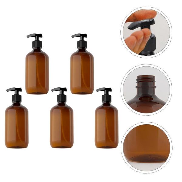 

storage bottles & jars 5pcs 500ml emulsion sub packaging bottle press lotion