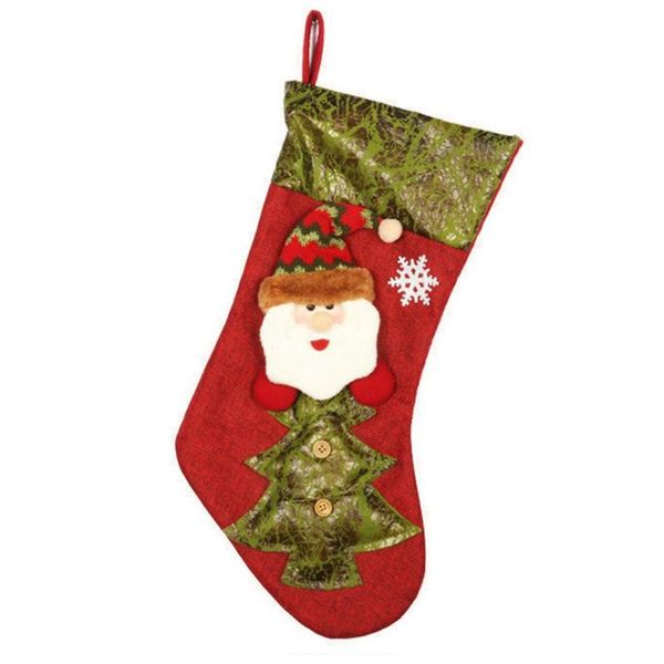 

christmas decorations stockings santa snowman elk holiday decoration gift holder non-woven and brushed flannel