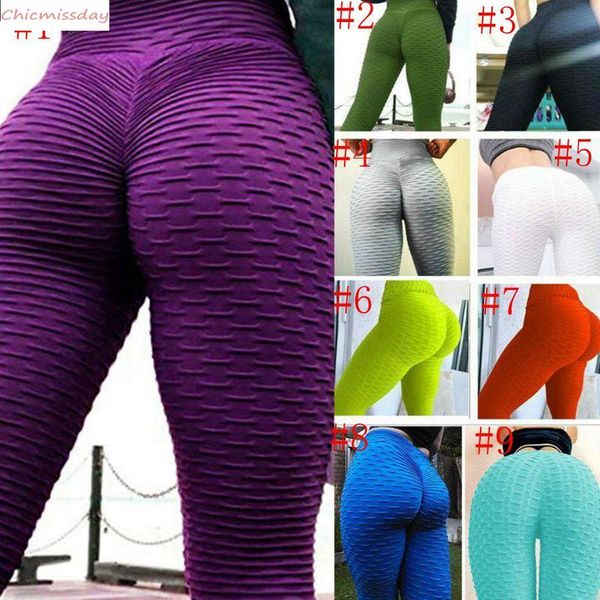 

women yoga pants solid honeycomb fitness leggings high waist elastic running tights ladiies push up gym workout pants, Black;green
