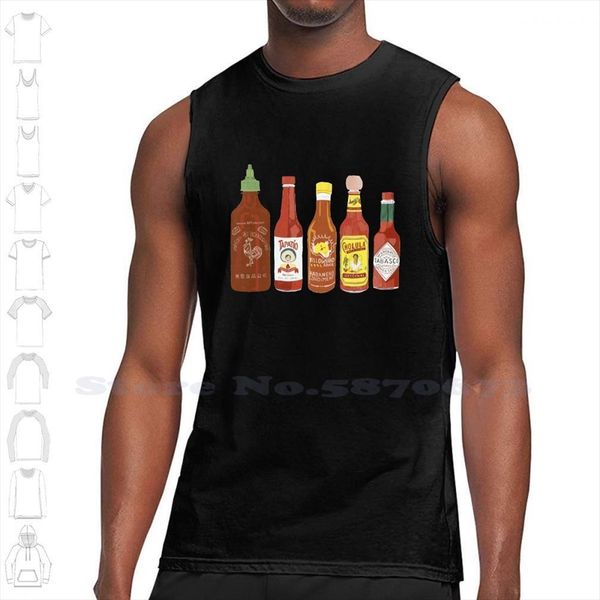 

spicy check out these  on background custom funny tank sleeveless vest spicy salsa chile spice red condiments, White;black