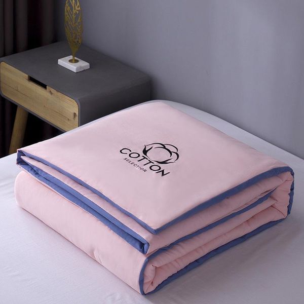 

comforters & sets cool quilt super soft cotton air-conditioning double summer gift embroidery washed pink