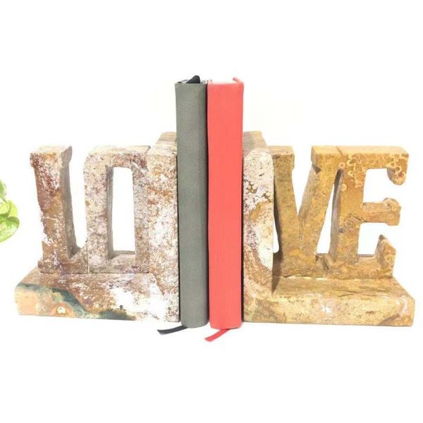 

decorative objects & figurines crystal bookends green ocean jasper for desk decoration yhm