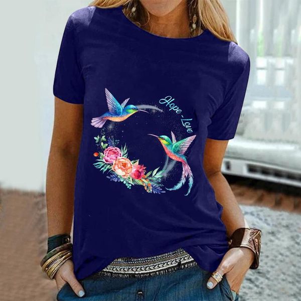 

women's blouses & shirts 40# summer short sleeves o-neck loose tee shirt blouse women floral print plus size harajuku casual clothi, White