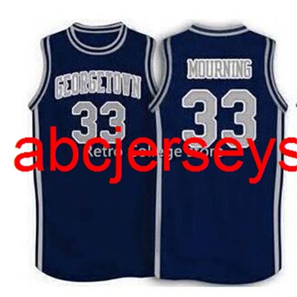 

men women youth 1994 georgetown #33 alonzo mourning college basketball jersey embroidery stitches custom any number name ncaa xs-6xl, Black