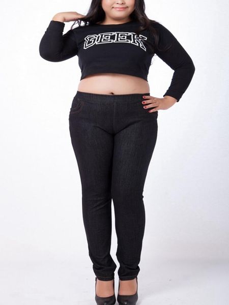 

women's jeans plus size high stretch 6xl-9xl fashion waist pockets embroidery pencil, Blue
