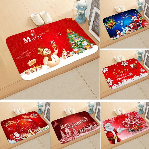 

carpets 2021 santa ornament outdoor decoration christmas carpet mat bedroom entrance doormat for home xmas year gift