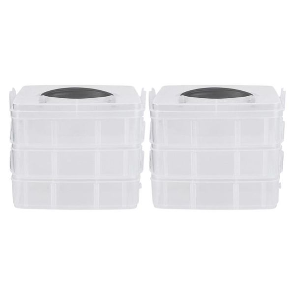 

storage drawers 2pcs three layer detachable boxes jewelry organizers (transparent)