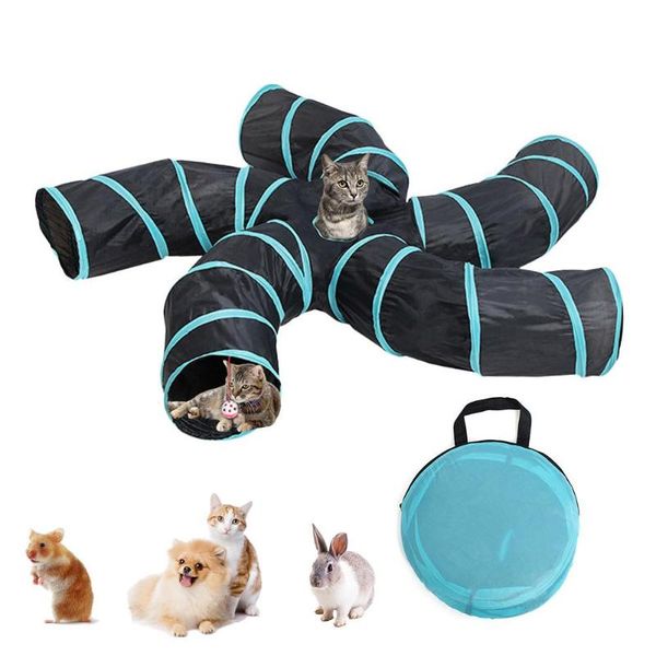 

cat toys 15styles foldable pet tunnel 2/3/4/5 holes tube collapsible play toy s-type indoor outdoor kitty puppy training toystube