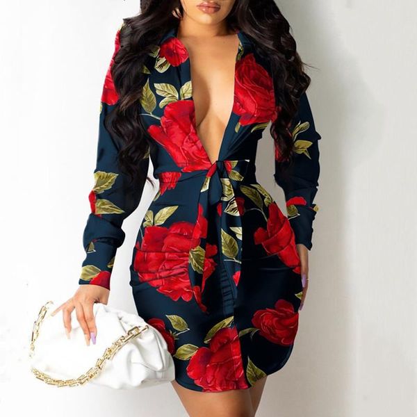 

casual dresses autumn bodycon party club mini for women 2021 deep v neck long sleeve bow tie slim office lady short dress vestidos, Black;gray