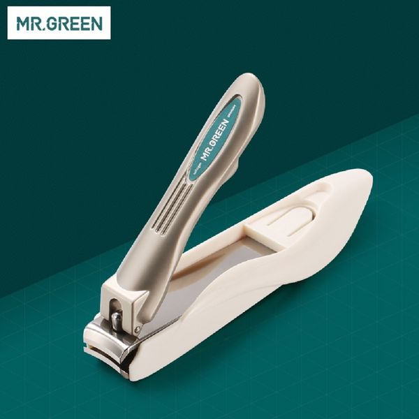 

mr green professional nail clipper anti-splash fingernail toenail cutter cuticle tweezers for man and women lady with nail file 210324