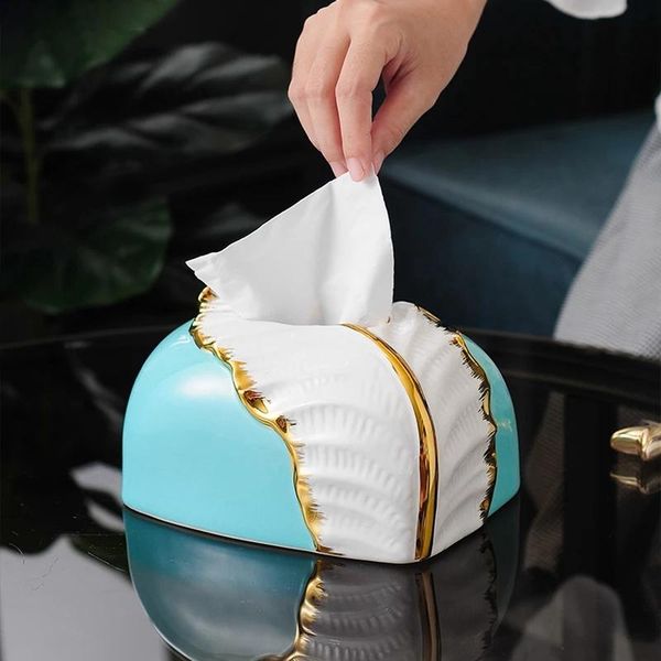

tissue boxes & napkins leaf storage box ceramic decoration home deskpaper towel holder