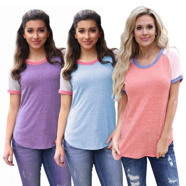 

2021 new short sleeve loose korean top, Black;pink