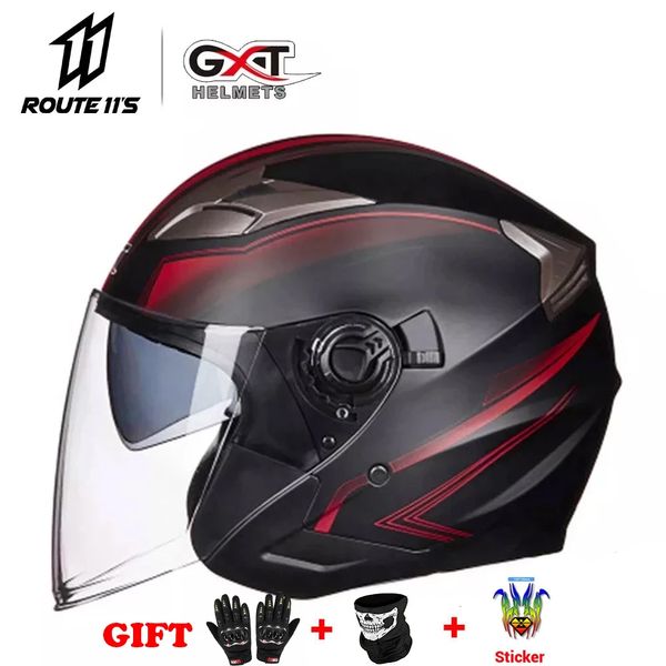 GXT RCCYCLE Meia cara ABS Rbike Electric Safety Lens Double Lens Capacete Casque para Mulheres / Homens Casco Moto #