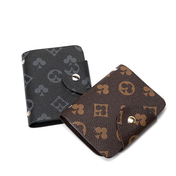 

poker pattern large capacity holder card bags 8577 small card bag sleeve foreign trade men's and women's purse bank degaussing pro, Brown;gray
