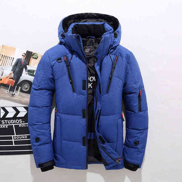 

winter thick warm coat men hooded casual outdoor man down jacket parka fashion windbreaker mens overcoat, Black