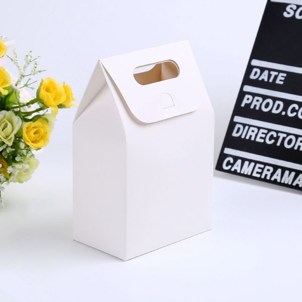 Kraft Kutusu Craft Çanta Kolu Sabun Şeker Ekmek Çerez Bisküvi Paketleme Kağıt Kutuları DH209