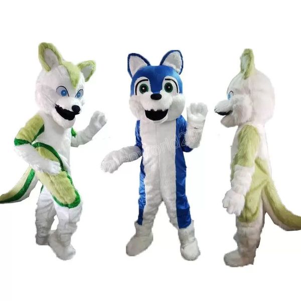 Halloween Husky Wolf Mascot Costume di alta qualità Personalizza Cartoon Anime Tema Carattere Unisex Adulti Outfit Christmas Carnival Fancy Dress