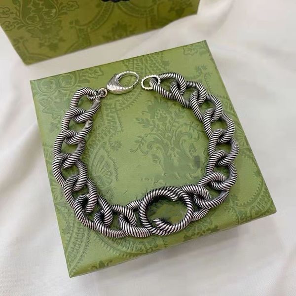 Catena di design di braccialetti di lusso superiore per uomo o donna Fornitura di gioielli di moda con bracciale largo ad incastro a filo vintage