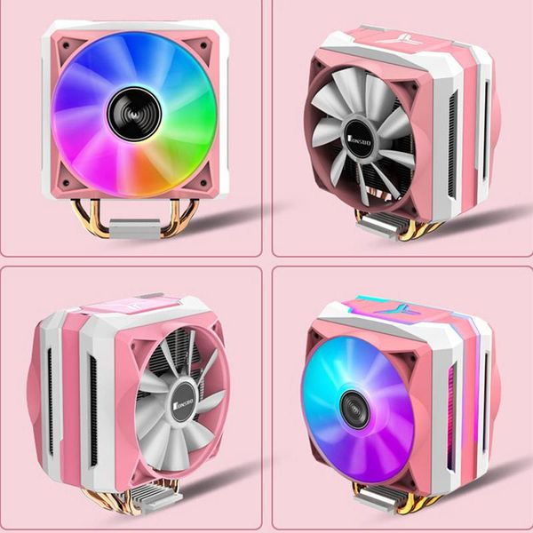 

fans & coolings tower cpu cooler for intel lga 775/1150/1151/1155 amd am4/am3+ fan cooling radiator 5v argb+4pin pwm silver/pink