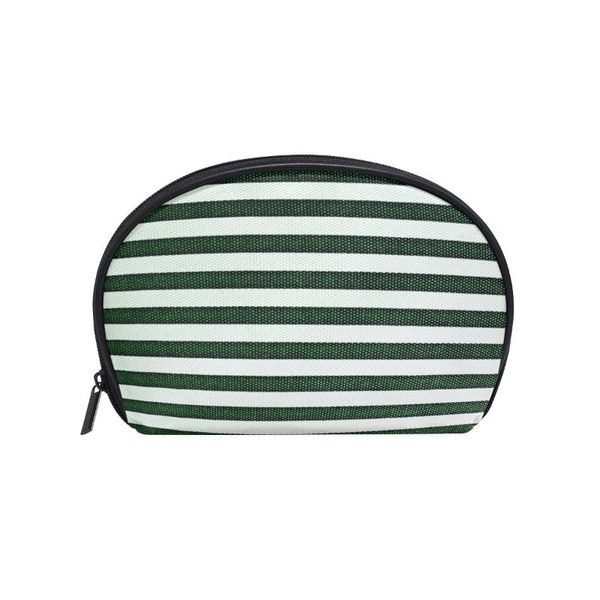 

fengju multifuncition shell cosmetic bag purse half moon hanging travel toiletry pouch for girls woman stripe fabric bags & cases