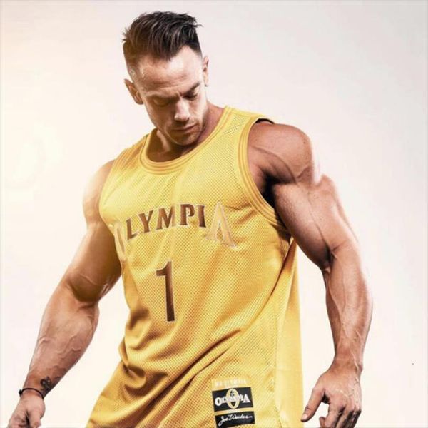 

summer olympia gyms training fitness men clothing mesh polyester quick drying basketball uniform mens sports running vest, White;black