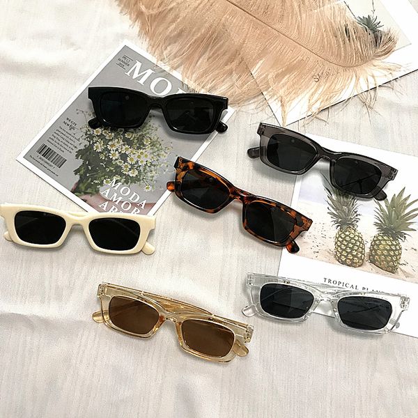 

1pcs new women rectangle vintage sunglasses brand designer retro points sun glasses female lady eyeglass cat eye driver goggles, White;black