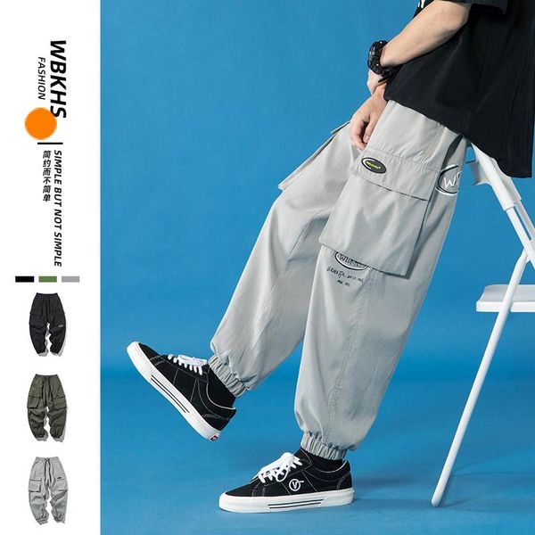 

men's pants hip hop men streetwear sweatpants casual elastic waist wide leg harem joggers, Black