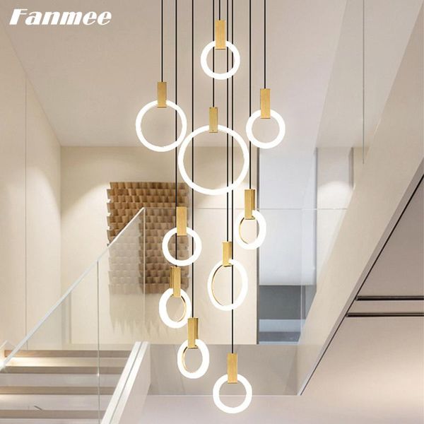 

pendant lamps nodic acrylic hanging lamp led wood home stair suspension ceiling chandelier art deco for kitchen island