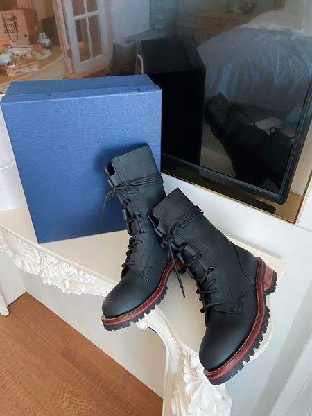 

autumn winter luxurys designers women boots ladies ankle bootes fashion womens high heel short platform leather boot size 35-40, Black