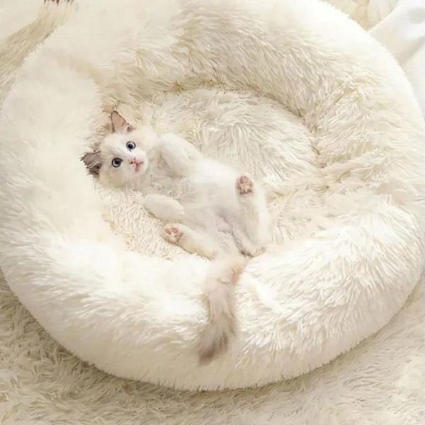 

cat beds & furniture pet bed cushion dog round basket house winter warm long plush er soft sleeping bag puppy mat for plies