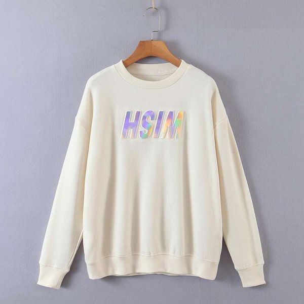 

autumn leisure street trendsetter sweater women's pullover round neck loose, Black