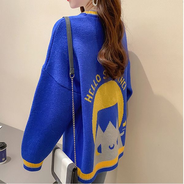 

women's sweaters loose neck of knitted sweater casual female long sleeve woman's bog0, White;black