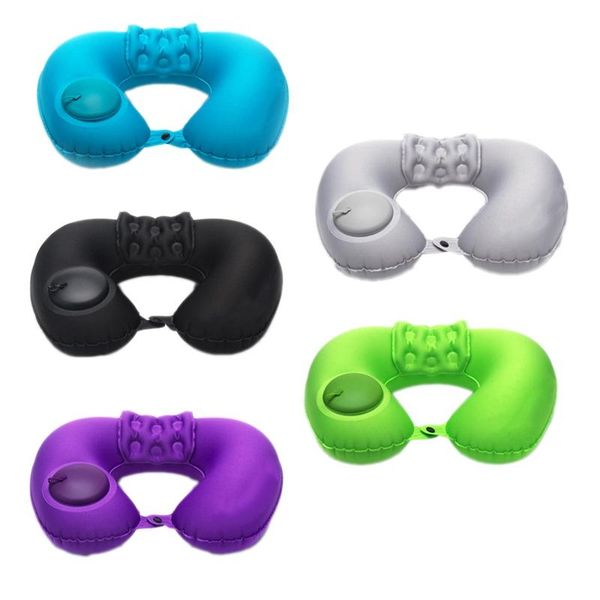

pillow quality u shape air inflatable support neck for airplane travel sleep