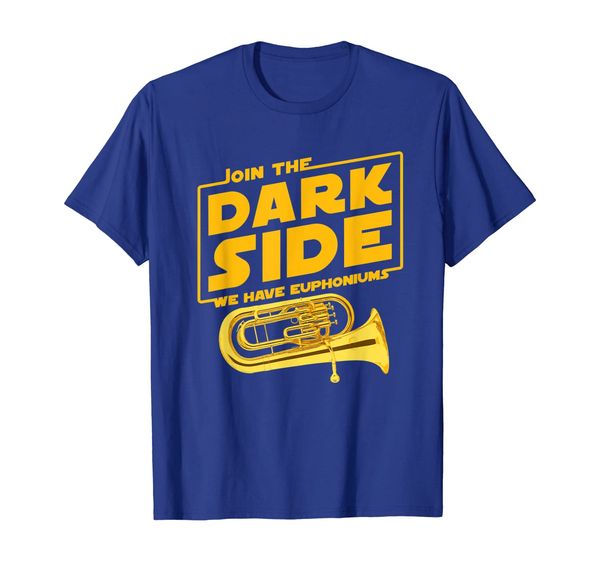 

join the dark side euphonium player t-shirt, White;black
