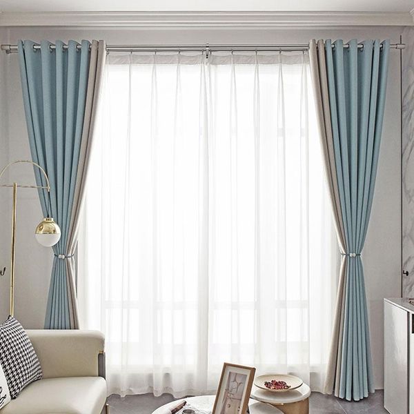 

curtain & drapes auctus curtains modern simple solid color splicing full shading