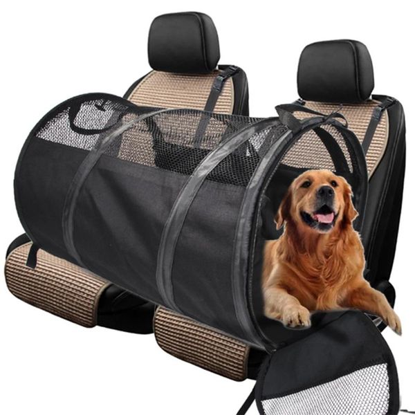 

portable pet black tent carriers foldable car mat back seat breathable waterproof dog cage shape travel accessory fe19 covers
