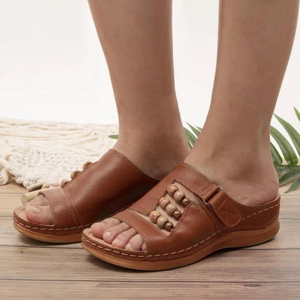 

women sandals cut out wedge platform shoes fashion ethnic flat female slippers outdoor sandalias muje 2021, Black