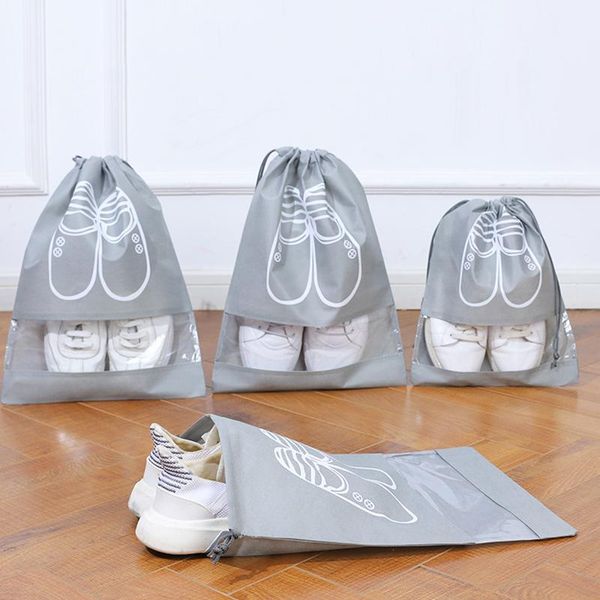

storage bags 1 pc waterproof shoes bag travel portable shoe non-woven laundry organizer sneaker tote drawstring 2021