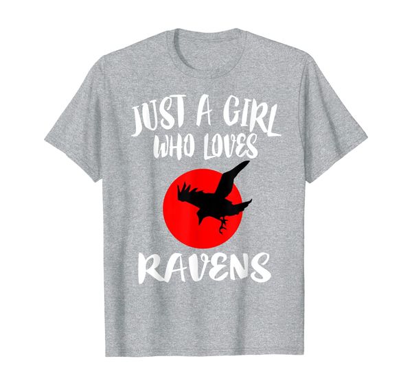

just a girl who loves ravens t-shirt bird lover gift, White;black