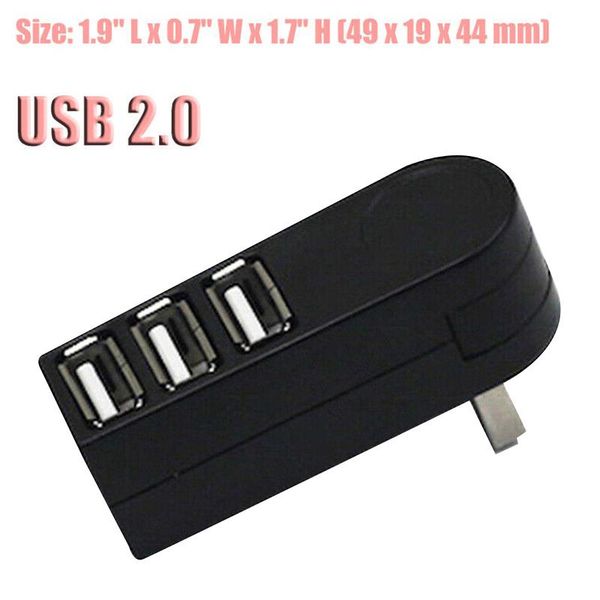 

hubs portable 3 ports usb 2.0 hub mini 270 rotatable splitter lappc adapter puo88