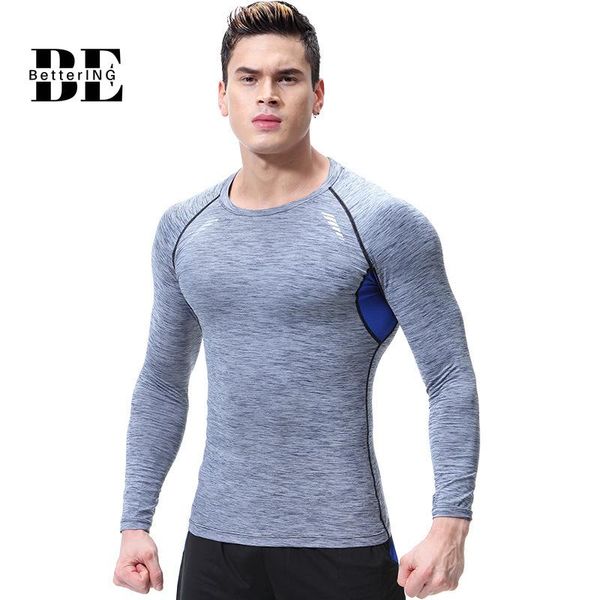 

running jerseys 2021 men's long-sleeve sportswear elastic quick-drying tights outdoor sweat basketball fitness clothing, Black;blue
