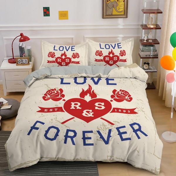

bedding sets love heart romantic set red 3d bed linen quilt duvet cover home textile decor twin single  king size fashion