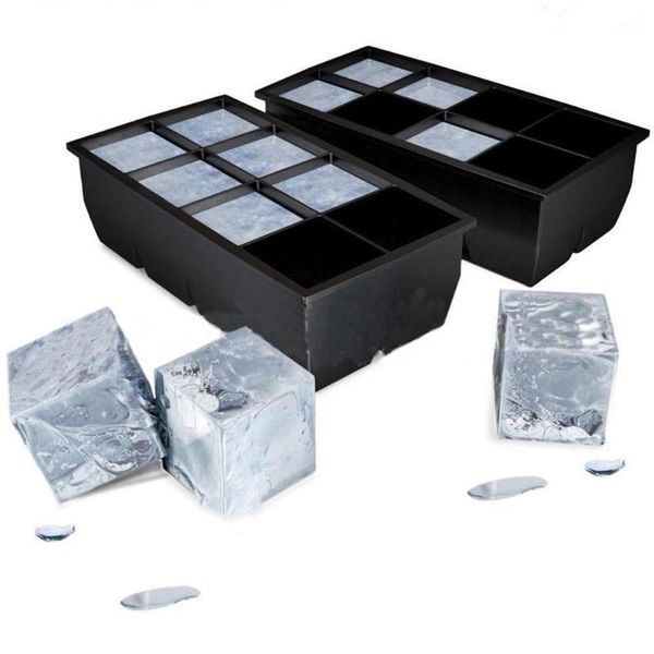 

baking moulds 1pc black grade silicone 8 big cube giant jumbo large ice square tray mold mould non-toxic durable