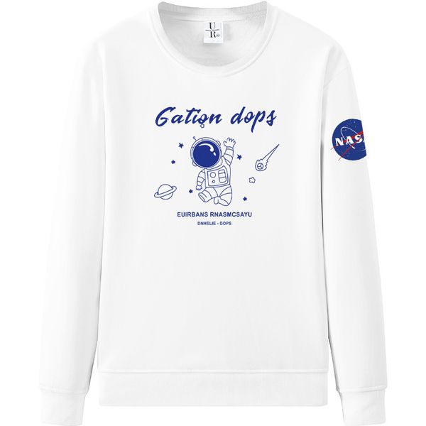 

nasa hoodie long sleeve hooded couple sweater crew neck pullover men women plus size 289, Black